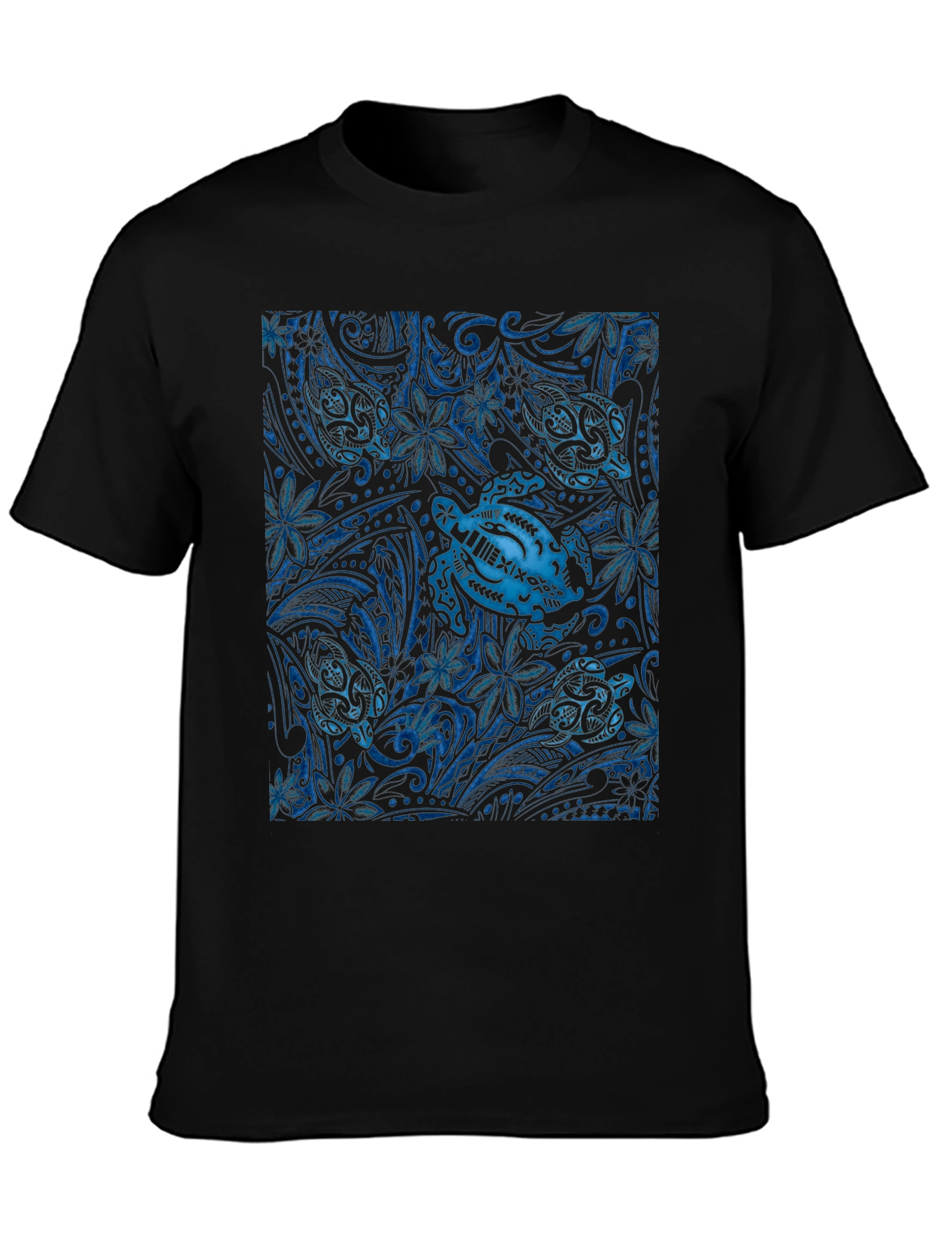 Camiseta Negra con Diseño de Tortugas Marinas