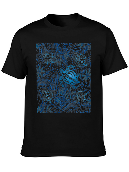 Camiseta Negra con Diseño de Tortugas Marinas