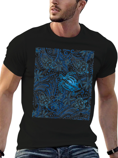 Camiseta Negra con Diseño de Tortugas Marinas