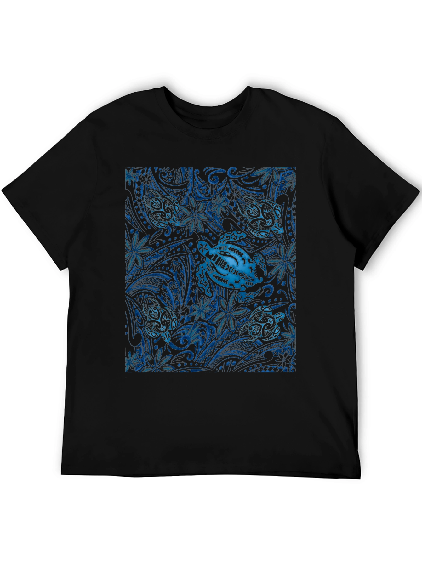 Camiseta Negra con Diseño de Tortugas Marinas