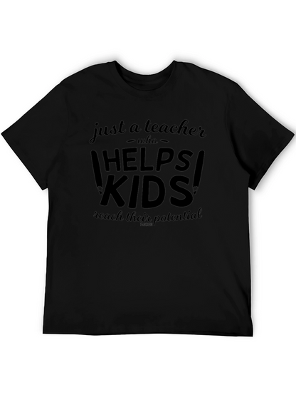 Camiseta Negra Just a Teacher Who Helps Kids
