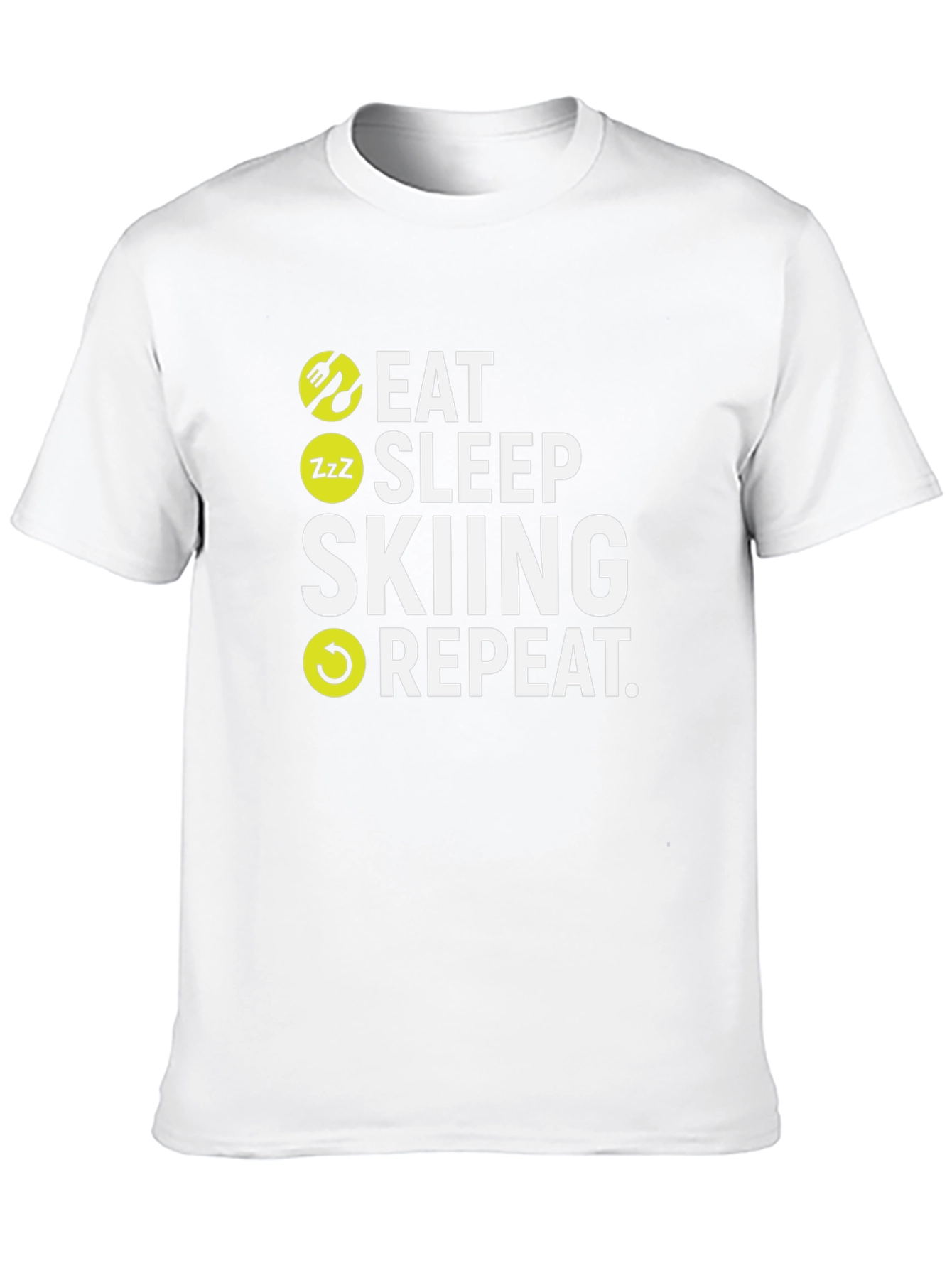 Camiseta Negra Esquí: Come Duerme Esquía Repite