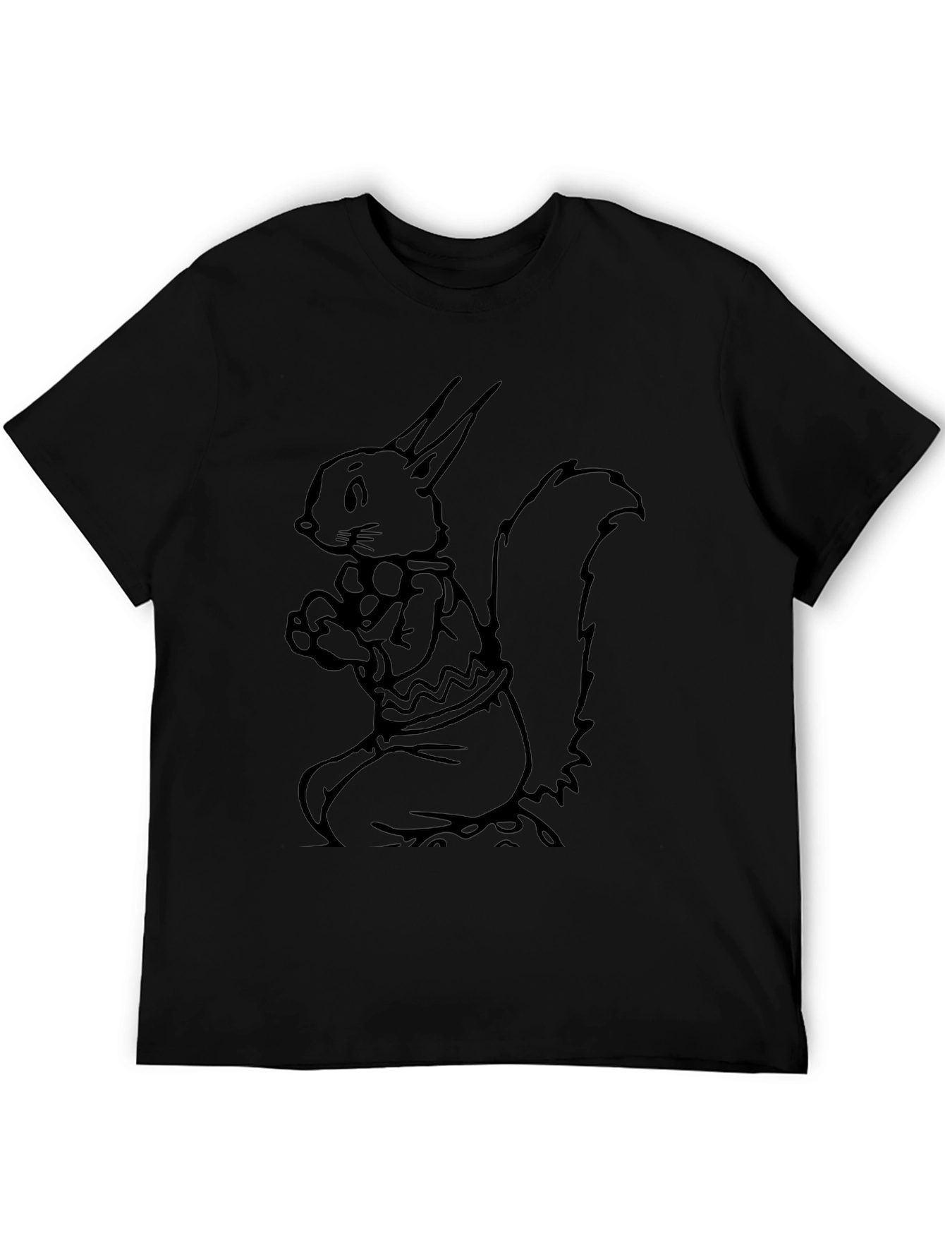 Camiseta Negra con Diseño de Ardilla