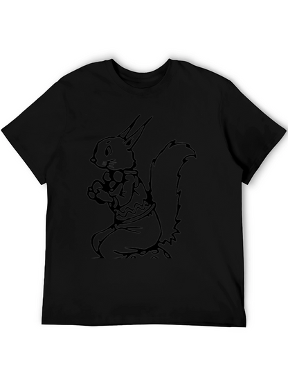 Camiseta Negra con Diseño de Ardilla