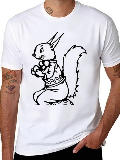 Camiseta Negra con Diseño de Ardilla