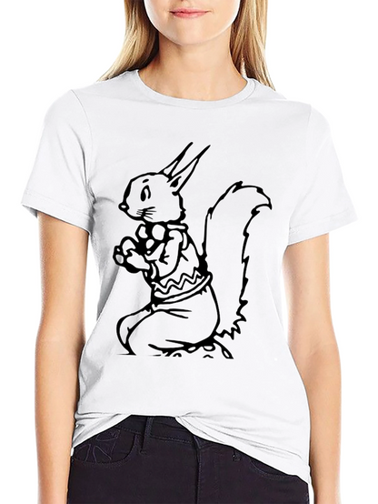 Camiseta Negra con Diseño de Ardilla