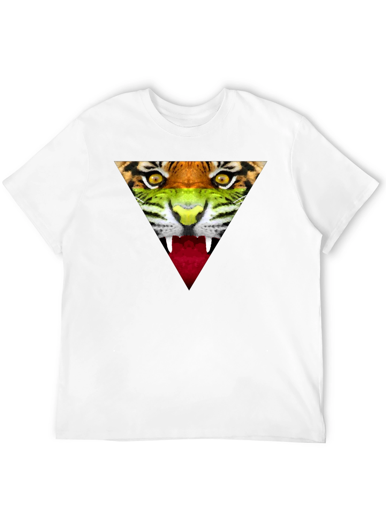 Camiseta Negra Hombre - Diseño Tigre Triangular