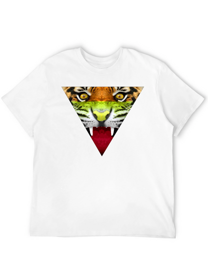 Camiseta Negra Hombre - Diseño Tigre Triangular