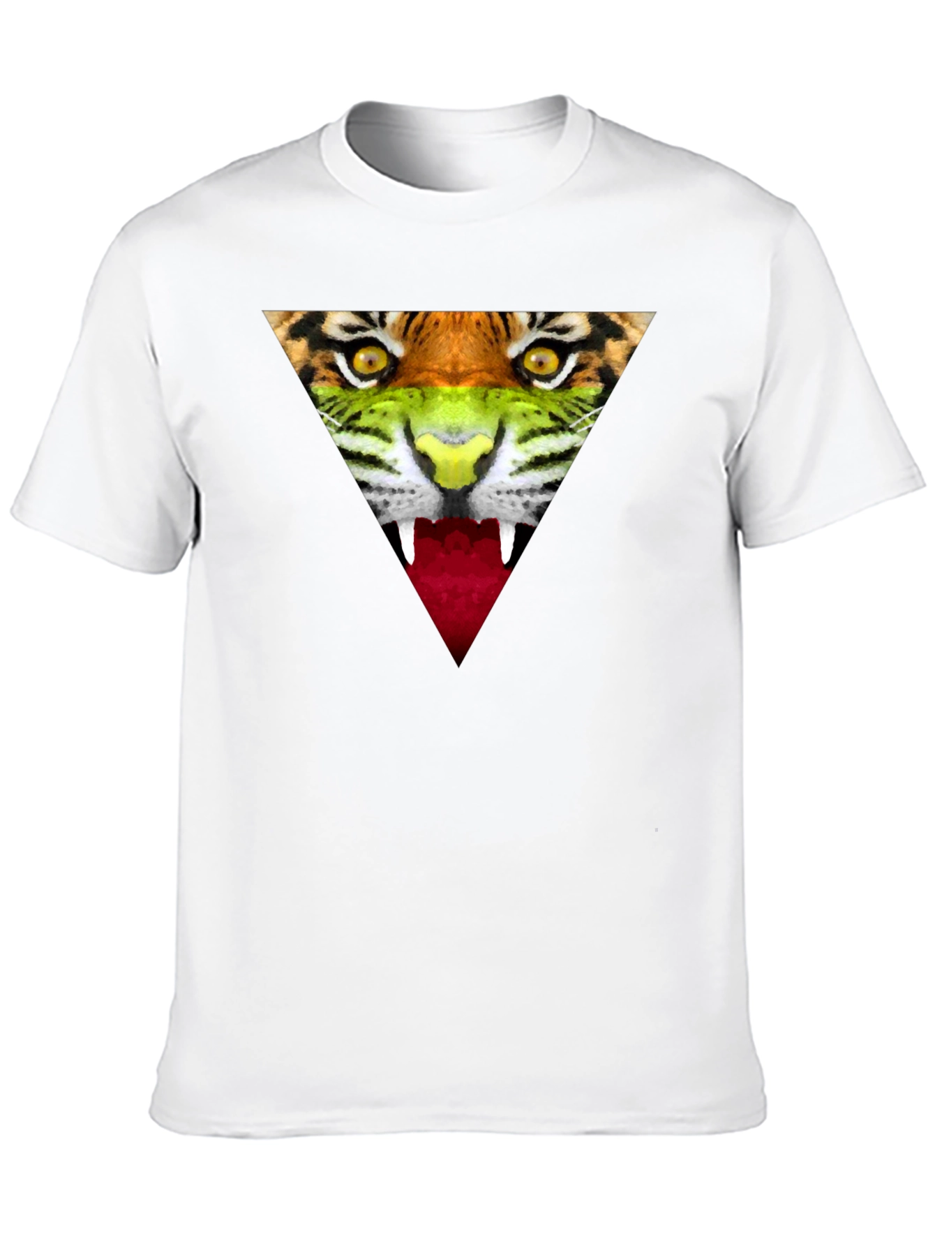 Camiseta Negra Hombre - Diseño Tigre Triangular