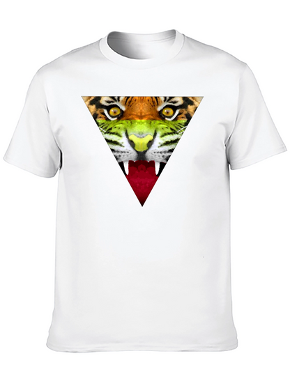 Camiseta Negra Hombre - Diseño Tigre Triangular