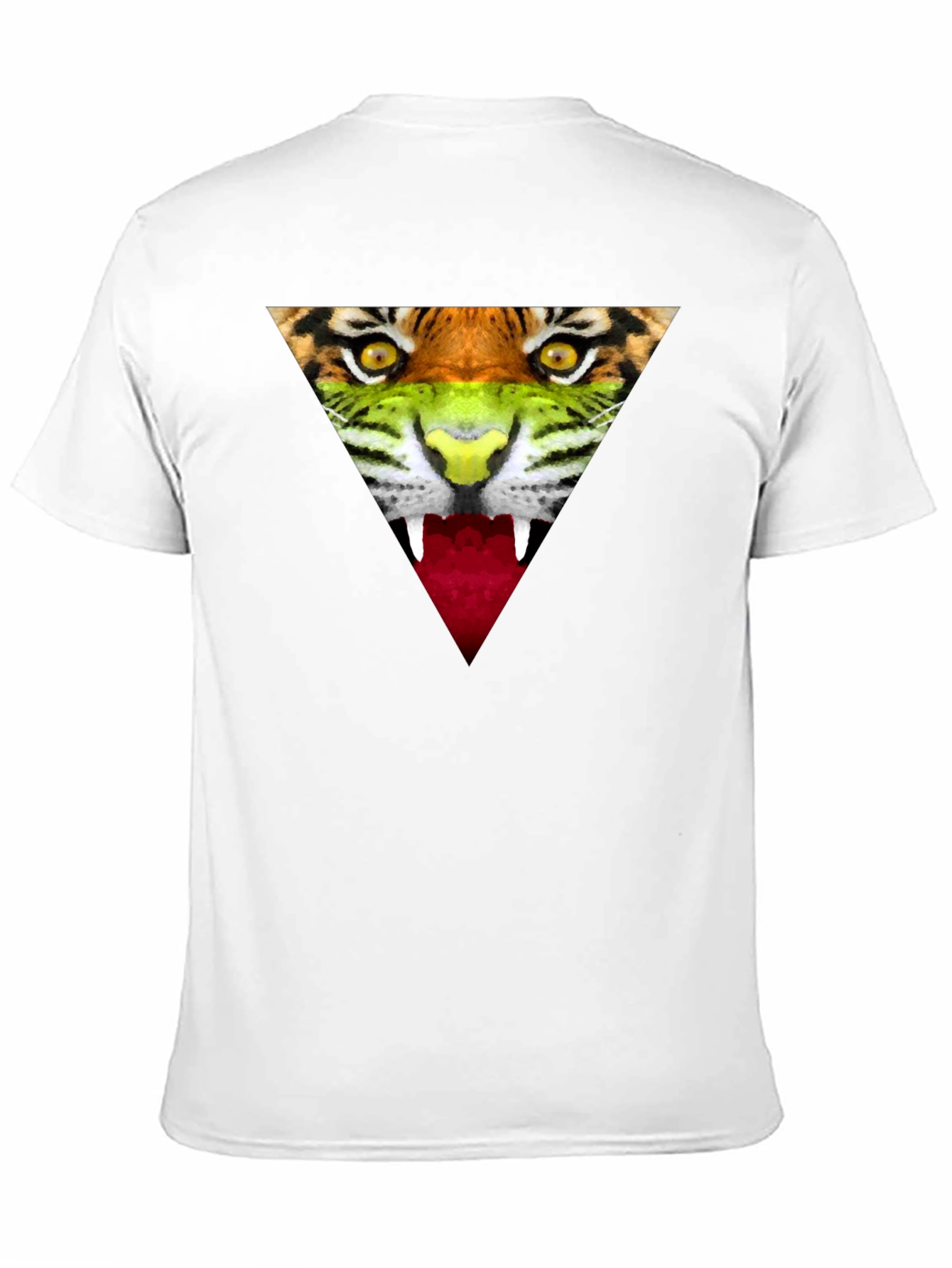 Camiseta Negra Hombre - Diseño Tigre Triangular