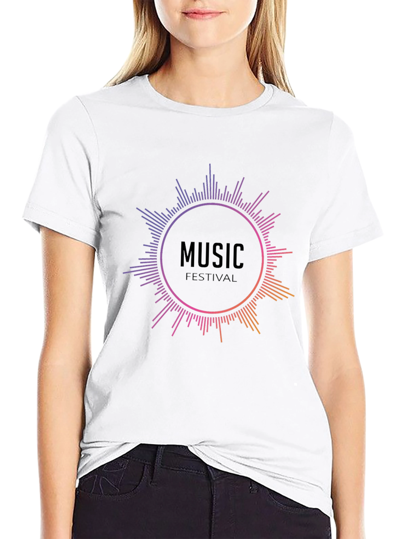 Camiseta Negra Music Festival para Hombre