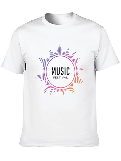 Camiseta Negra Music Festival para Hombre