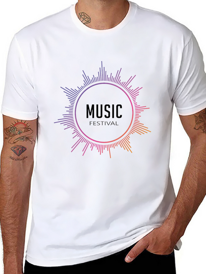 Camiseta Negra Music Festival para Hombre