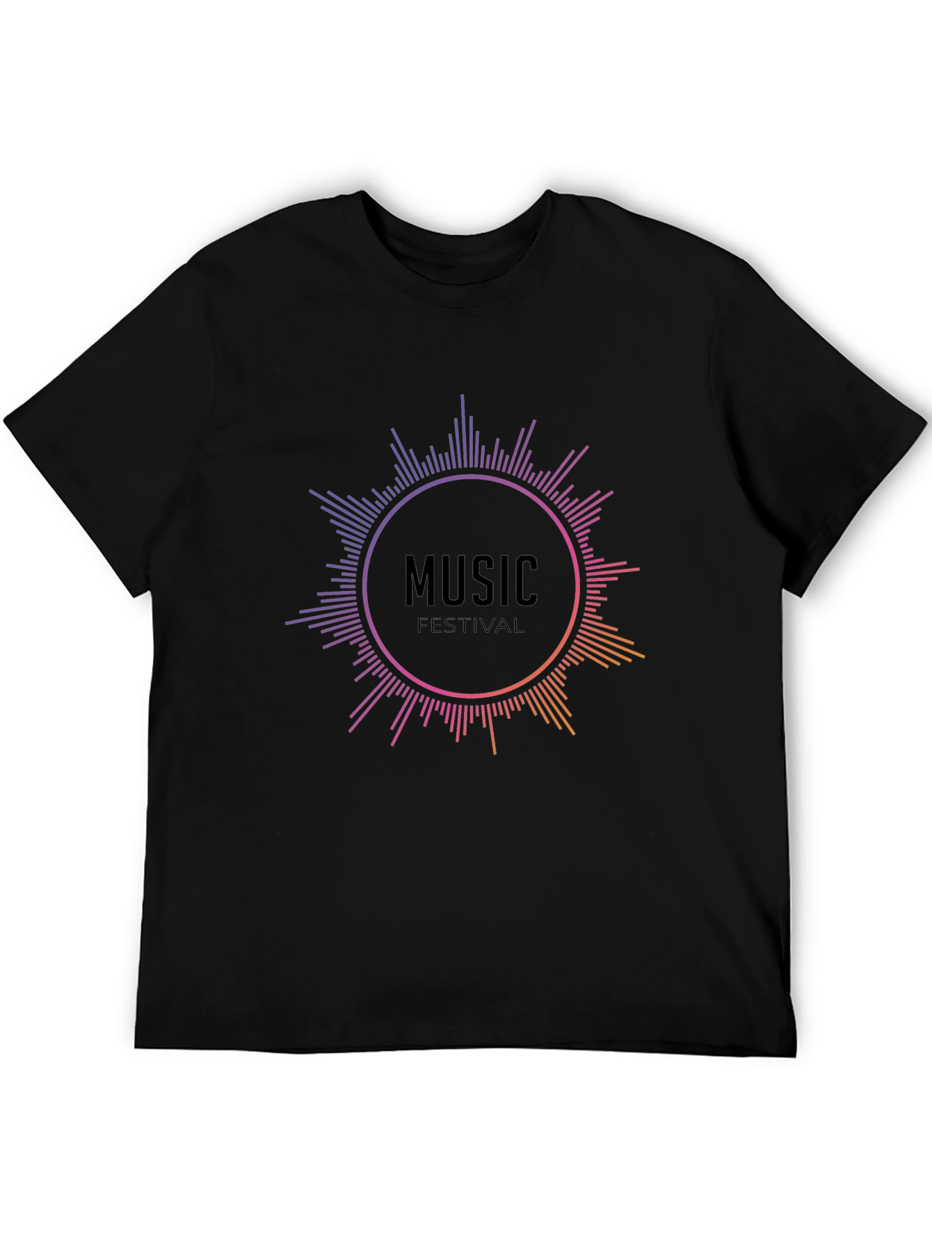 Camiseta Negra Music Festival para Hombre