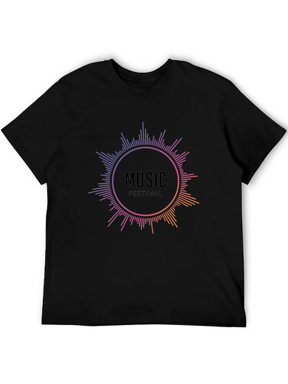 Camiseta Negra Music Festival para Hombre