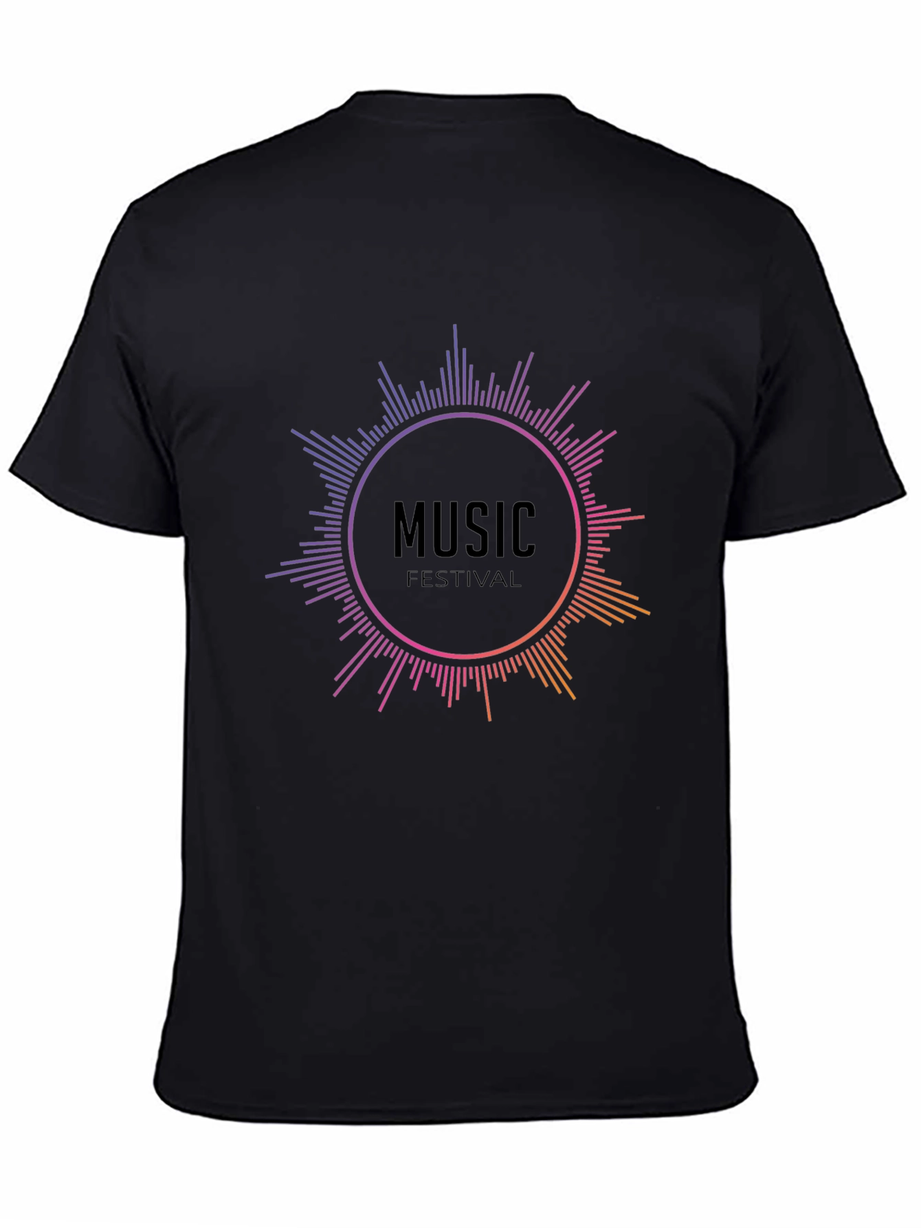 Camiseta Negra Music Festival para Hombre
