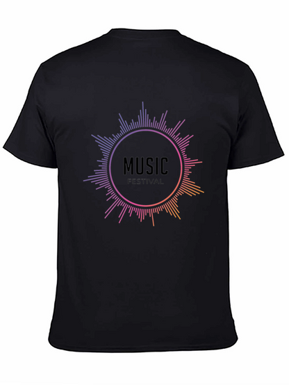 Camiseta Negra Music Festival para Hombre