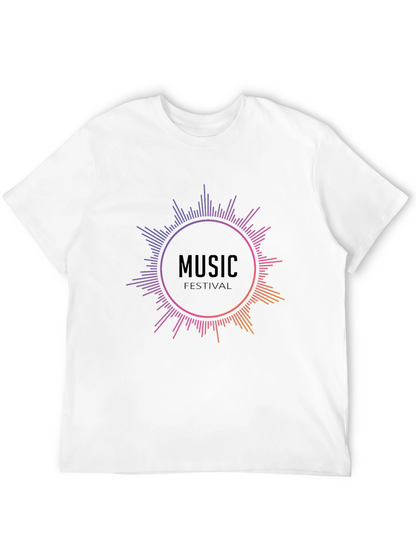 Camiseta Negra Music Festival para Hombre