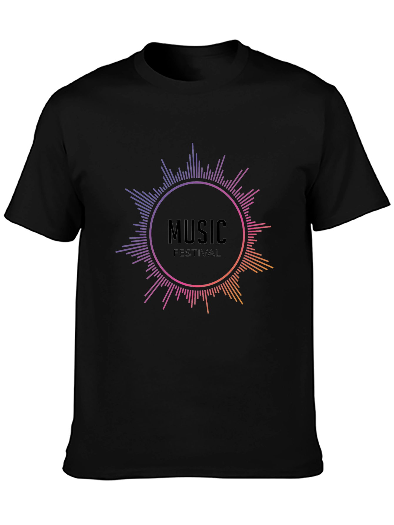 Camiseta Negra Music Festival para Hombre