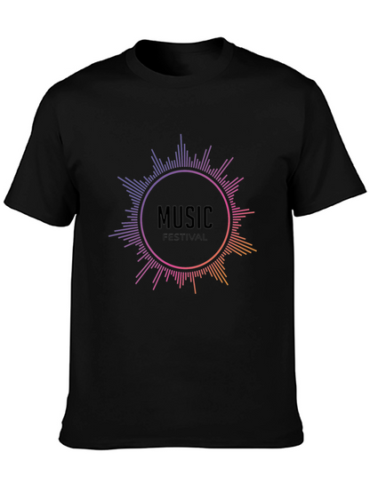 Camiseta Negra Music Festival para Hombre