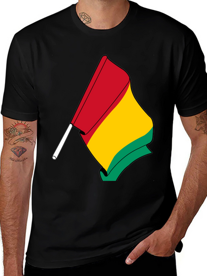 Camiseta Negra con Bandera Guinea