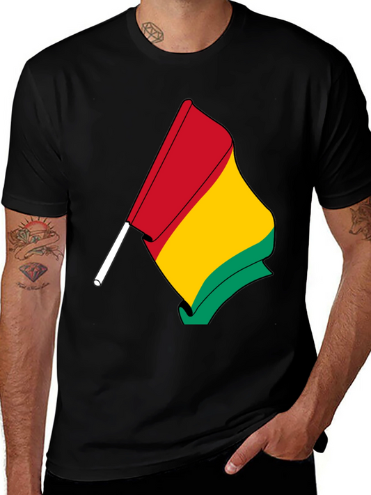 Camiseta Negra con Bandera Guinea