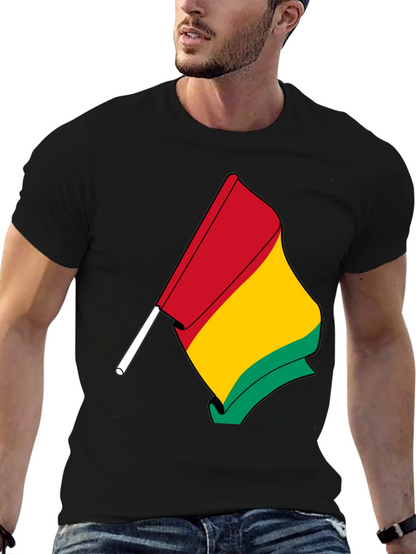 Camiseta Negra con Bandera Guinea