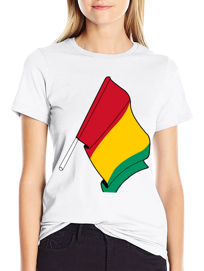 Camiseta Negra con Bandera Guinea