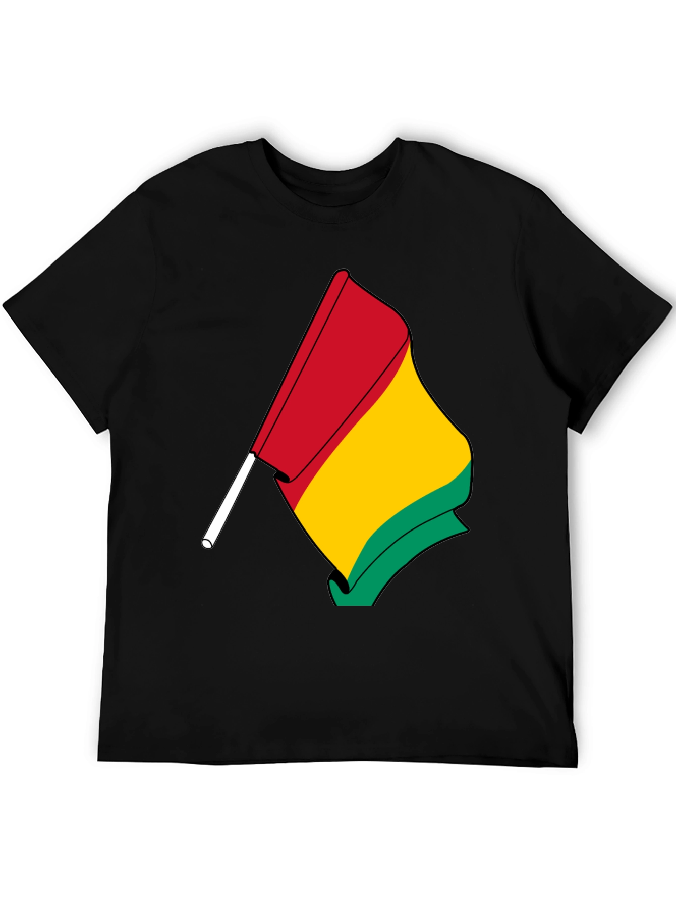 Camiseta Negra con Bandera Guinea