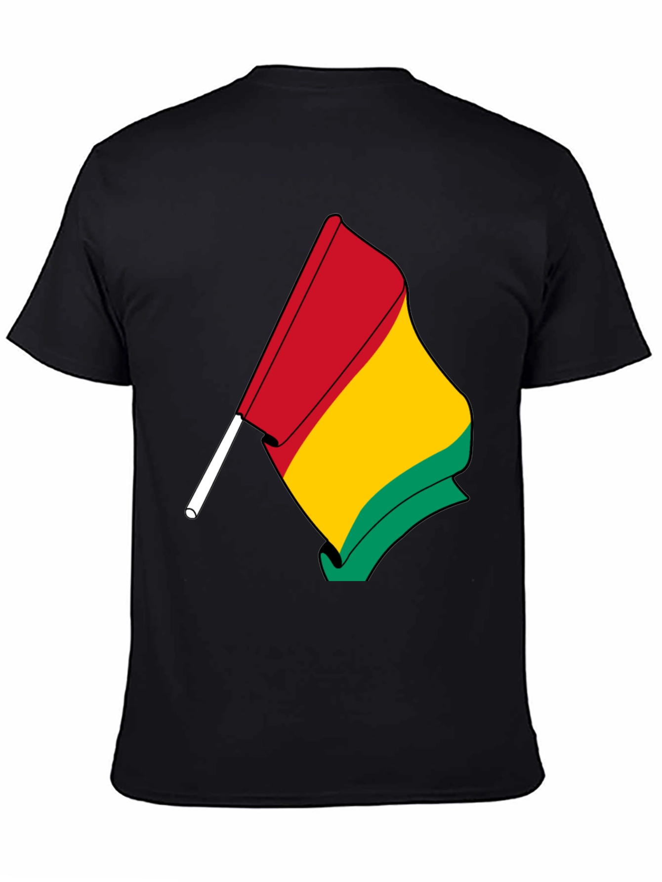 Camiseta Negra con Bandera Guinea