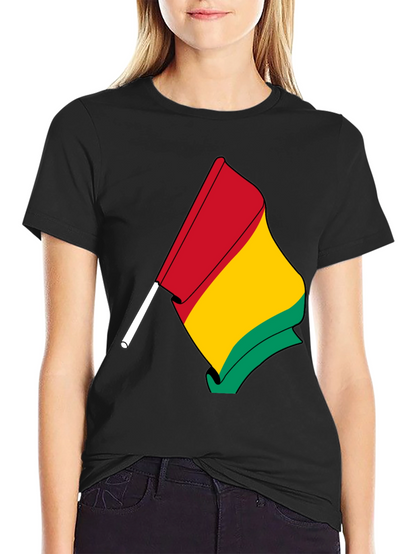Camiseta Negra con Bandera Guinea