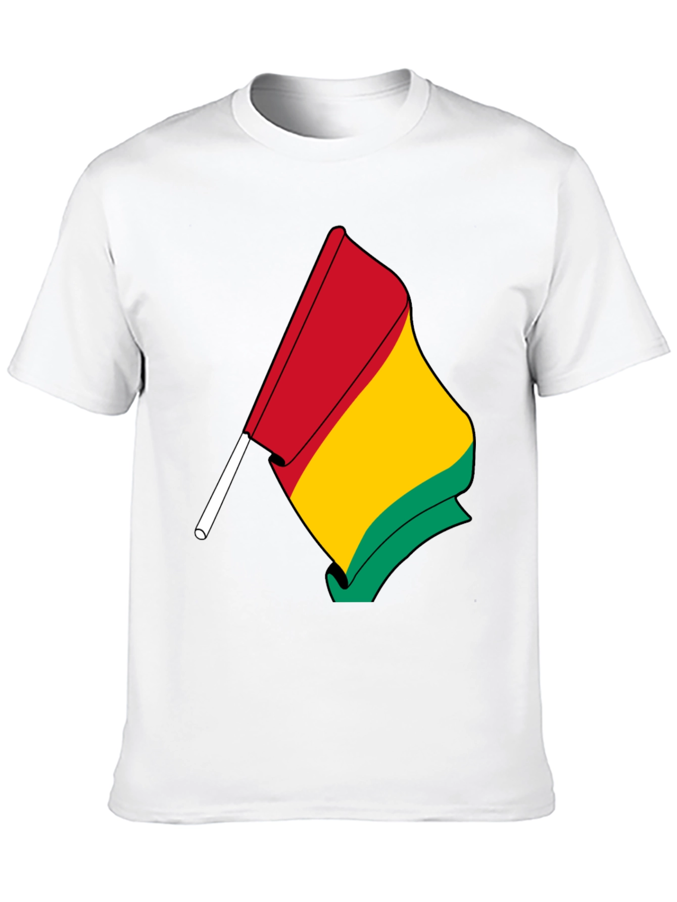 Camiseta Negra con Bandera Guinea