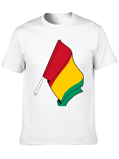 Camiseta Negra con Bandera Guinea