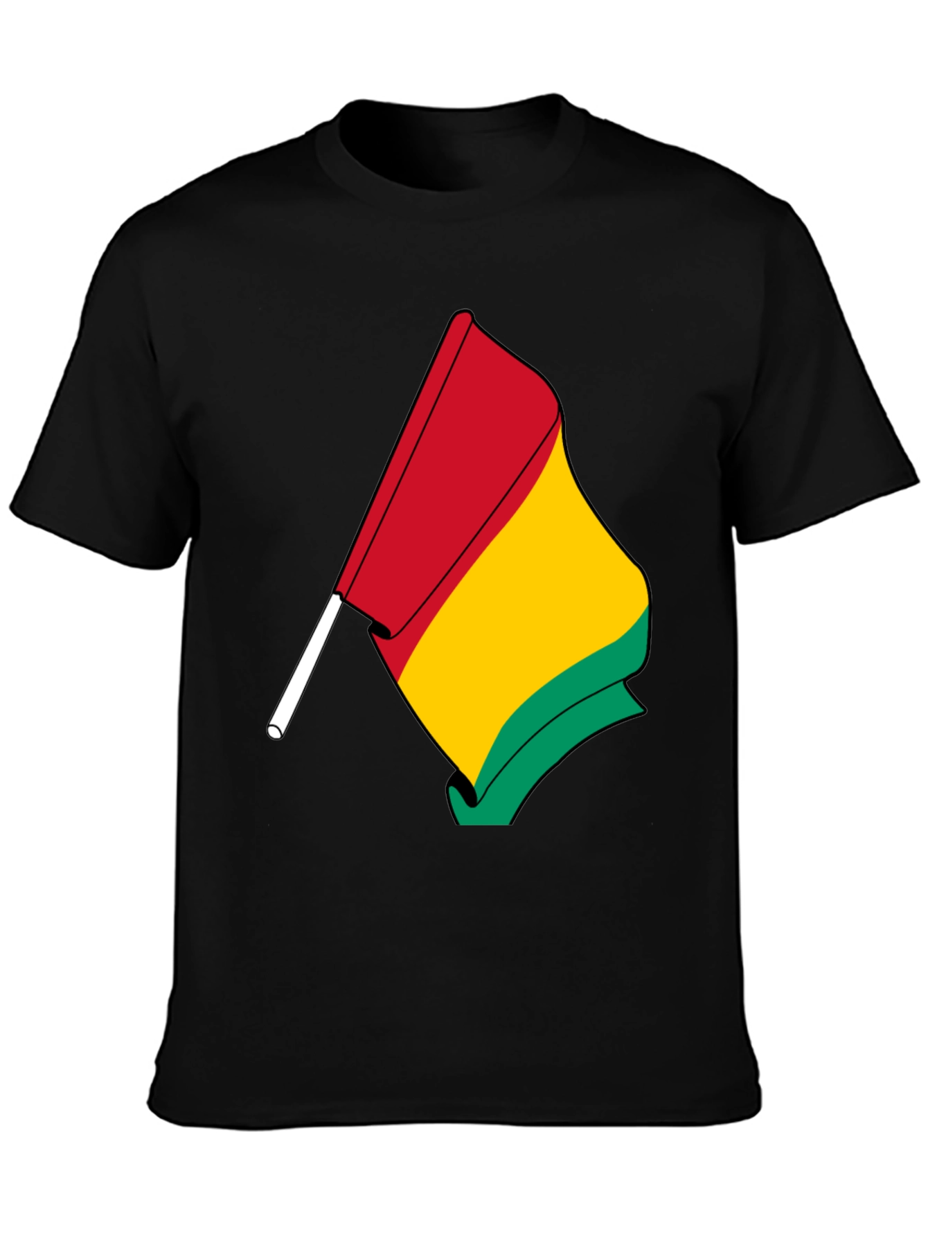 Camiseta Negra con Bandera Guinea