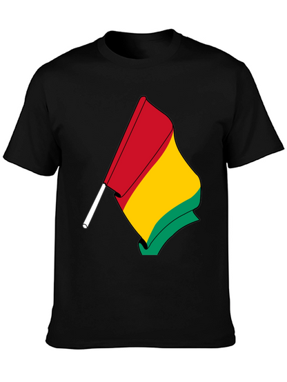 Camiseta Negra con Bandera Guinea