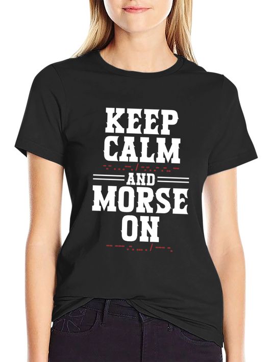 Camiseta Negra Keep Calm and Morse On