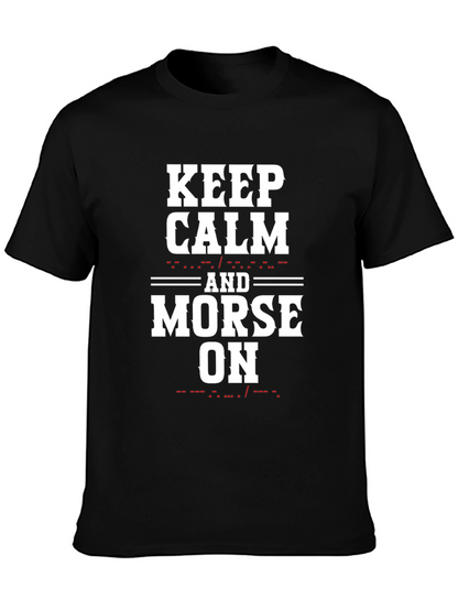 Camiseta Negra Keep Calm and Morse On