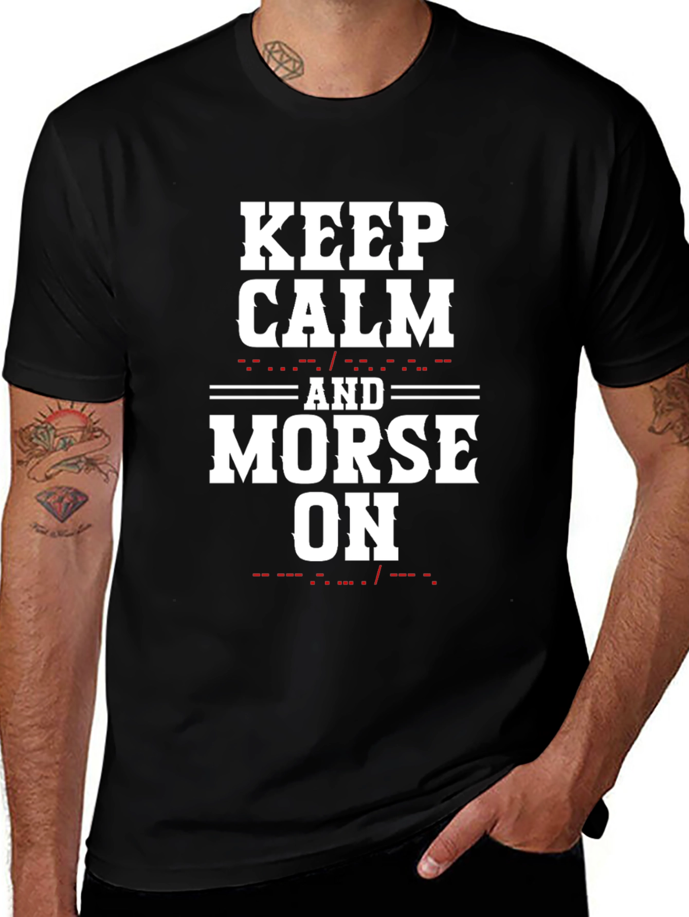 Camiseta Negra Keep Calm and Morse On