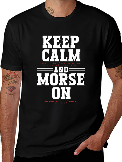 Camiseta Negra Keep Calm and Morse On