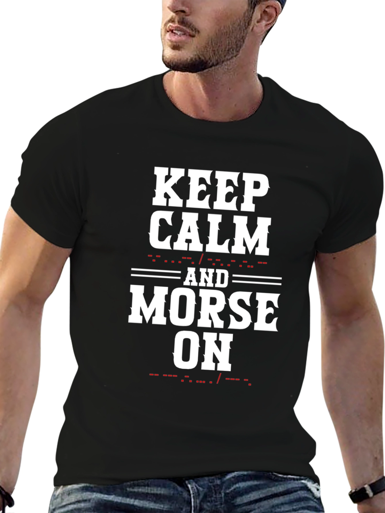 Camiseta Negra Keep Calm and Morse On