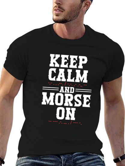 Camiseta Negra Keep Calm and Morse On