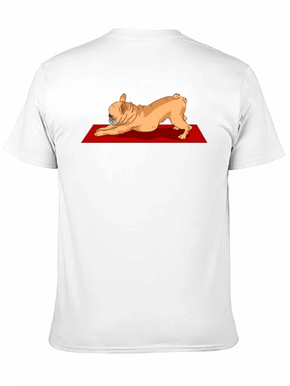 Camiseta Negra con Diseño de Bulldog Francés Yoga