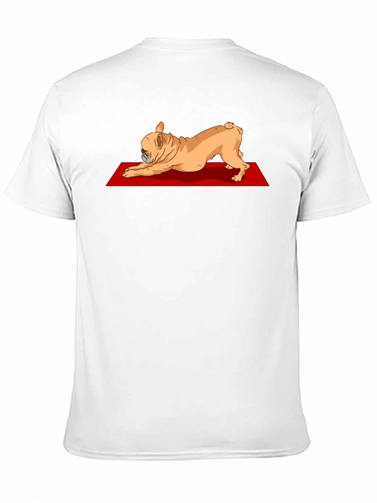 Camiseta Negra con Diseño de Bulldog Francés Yoga