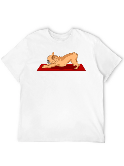 Camiseta Negra con Diseño de Bulldog Francés Yoga
