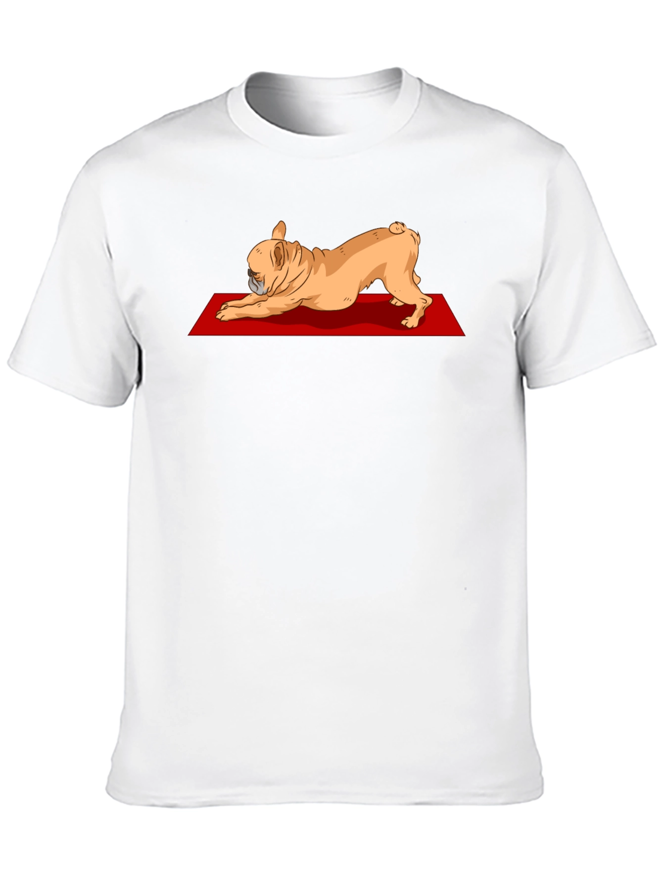 Camiseta Negra con Diseño de Bulldog Francés Yoga