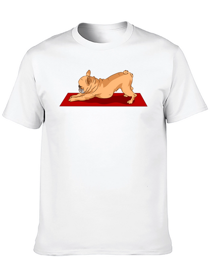Camiseta Negra con Diseño de Bulldog Francés Yoga