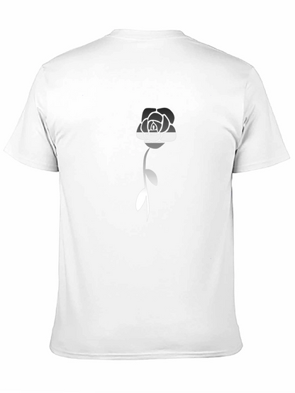 Camiseta Negra con Rosa Asexual
