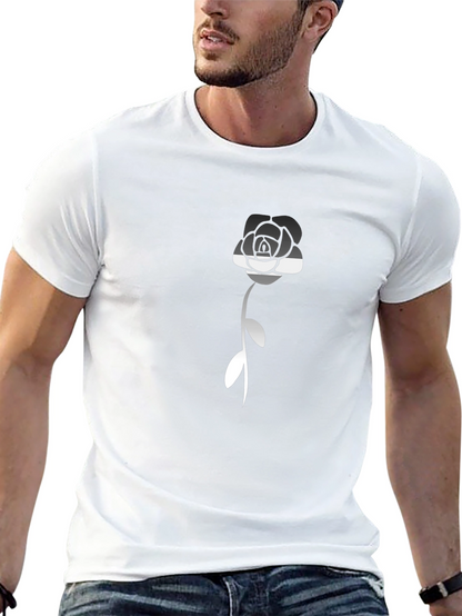 Camiseta Negra con Rosa Asexual