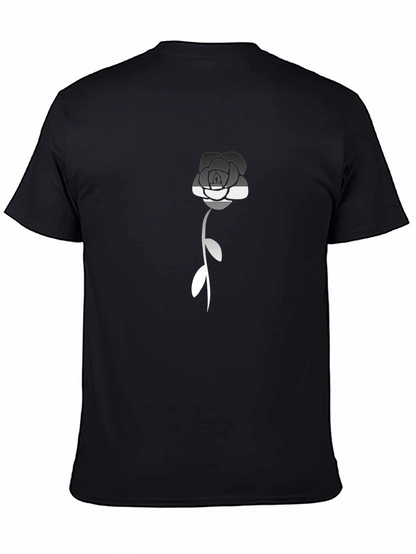 Camiseta Negra con Rosa Asexual